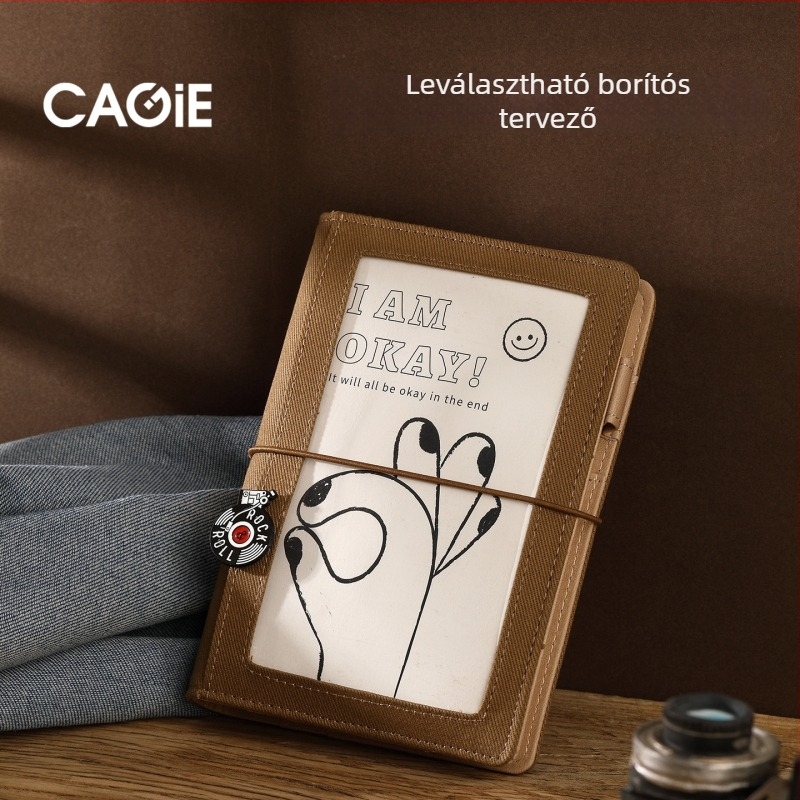 CAGIE Hordozható notesz leválasztható lapokkal – vászon borítás, 120 g papír, 100–200 oldal