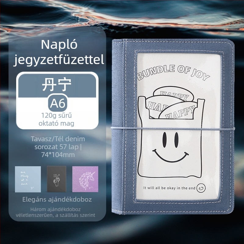 CAGIE Hordozható notesz leválasztható lapokkal – vászon borítás, 120 g papír, 100–200 oldal