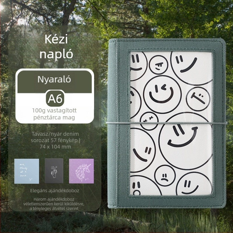 CAGIE Hordozható notesz leválasztható lapokkal – vászon borítás, 120 g papír, 100–200 oldal