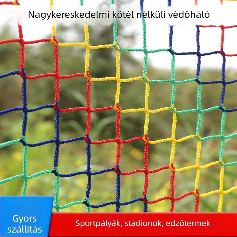 Sportpálya kerítés háló – csomópont nélküli, PE anyag, modell 0023, kültéri használatra, testreszabható