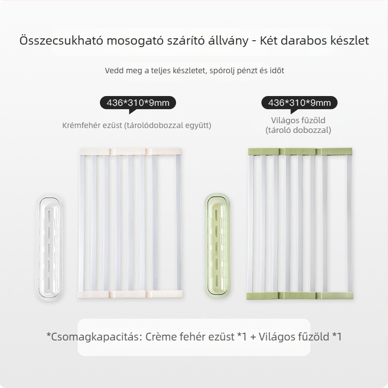 Összecsukható szilikon edények szárító állvány mosogatóhoz, padlóra álló KE026