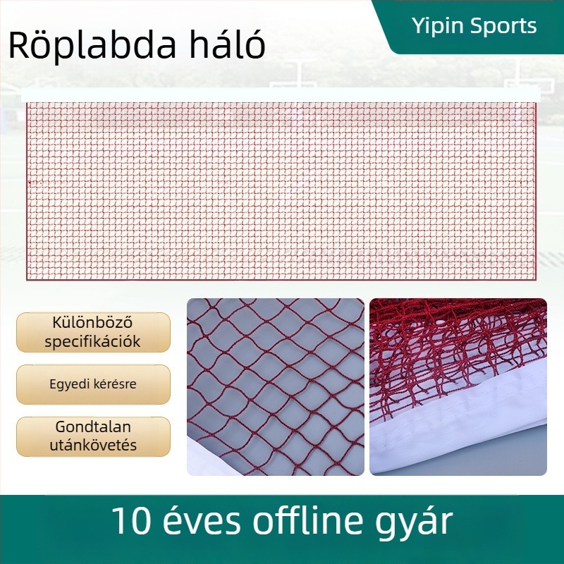 Badmintonháló beltéri és kültéri használatra – hordozható, tartós polipropilén háló, élek nylonzsinórral vagy acélzsinórral, állítható hosszúság