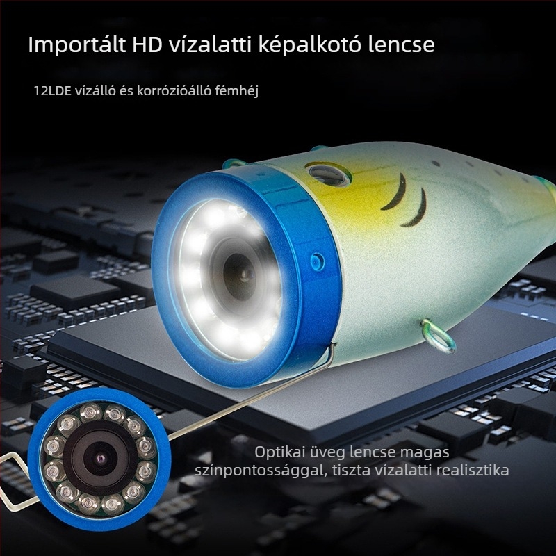 7 hüvelykes vízálló horgász endoszkóp 120°-os széles látómezővel, IP66 besorolás, 1000 mm működési hossz, 200 pixeles felbontás