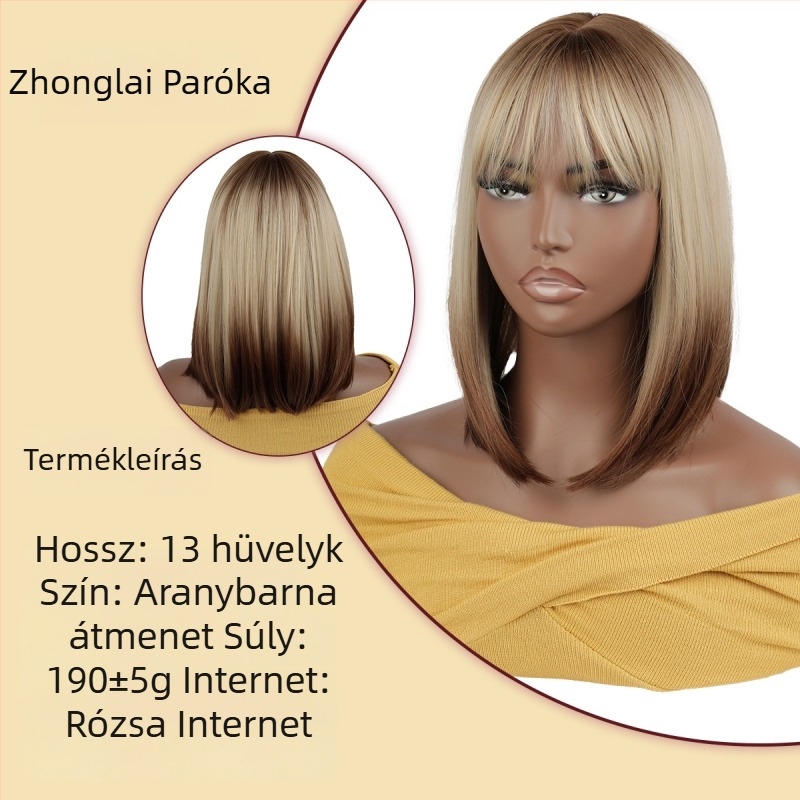S-2343 modellű paróka, egyenes hajjal és qi frufruval, hőálló rostokból, teljes fejű paróka nőknek cosplay