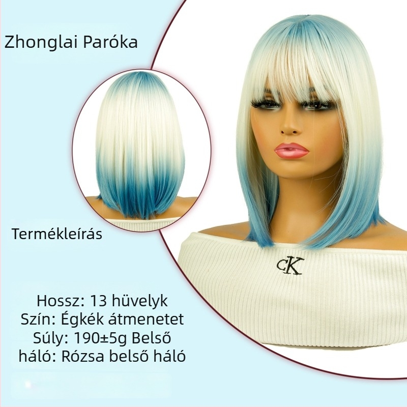 S-2343 modellű paróka, egyenes hajjal és qi frufruval, hőálló rostokból, teljes fejű paróka nőknek cosplay
