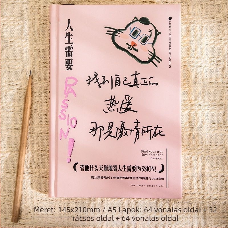 Jegyzetfüzet fonalas kötésű, Daolin papír, belső papír 100 g, 100–200 oldal, kreatív stílus.