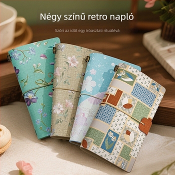 Füzet PU borítással és pántos kötésével; Kreatív trend stílus, belső papírfa 100 g, 200–300 oldal