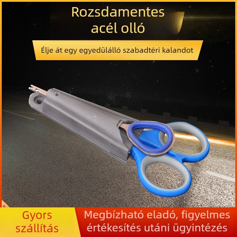 Rozsdamentes acélból készült 3 az 1-ben horgászolló, damilvágáshoz és kiegészítőkhöz