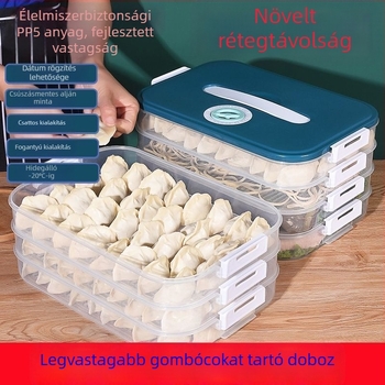 Knédli ebédes doboz — egyrétegű, fagyasztható, fedéllel, rekeszekkel, mikrohullámú sütőben használható