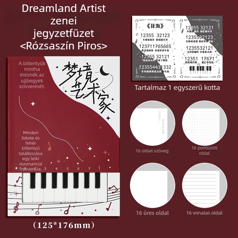 Dream Art borítójú zenei jegyzetfüzet