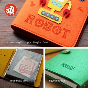 Füzet oldható lapokkal, vastag filcborítású, Daolin papír, 80 g/m², aranyos japán-koreai stílus, márka Stubborn creativity