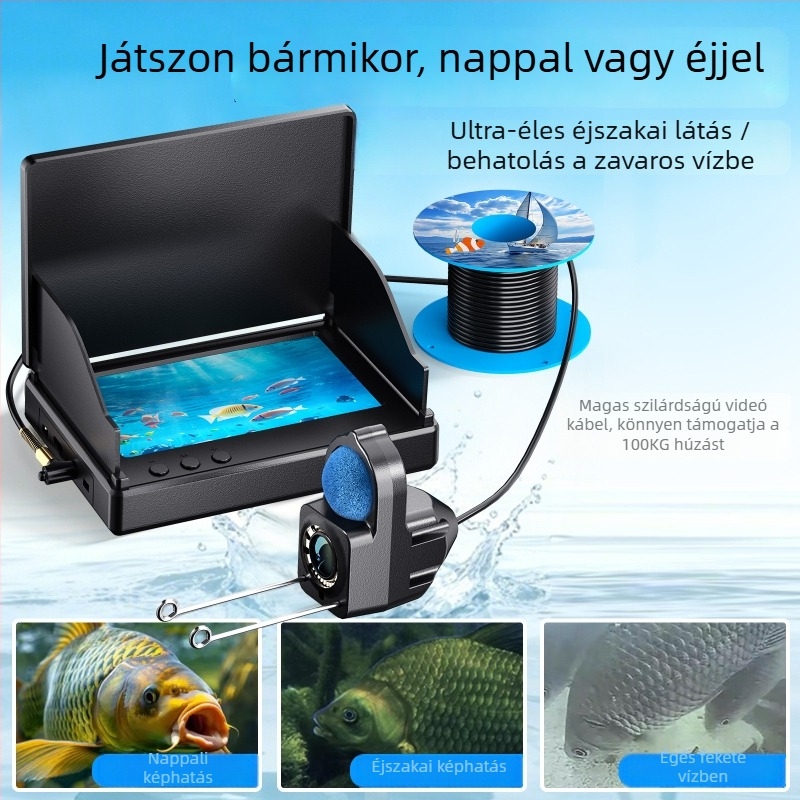 ZCF P300 Horgász alulnézet kamera 4,3 hüvelykes kijelzővel, IP68 vízálló, működési hossz 1500/3000, 200W pixel