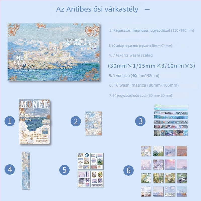 Olajfesték-stílusú DIY jegyzetfüzet készlet – ajándékdobozzal, diákoknak