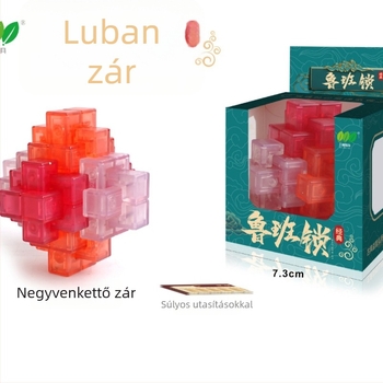 Sanrong Luban lock / Kongming lock puzzle, ABS anyag, türelem edzés és kognitív készségfejlesztés, színes dobozban csomagolva
