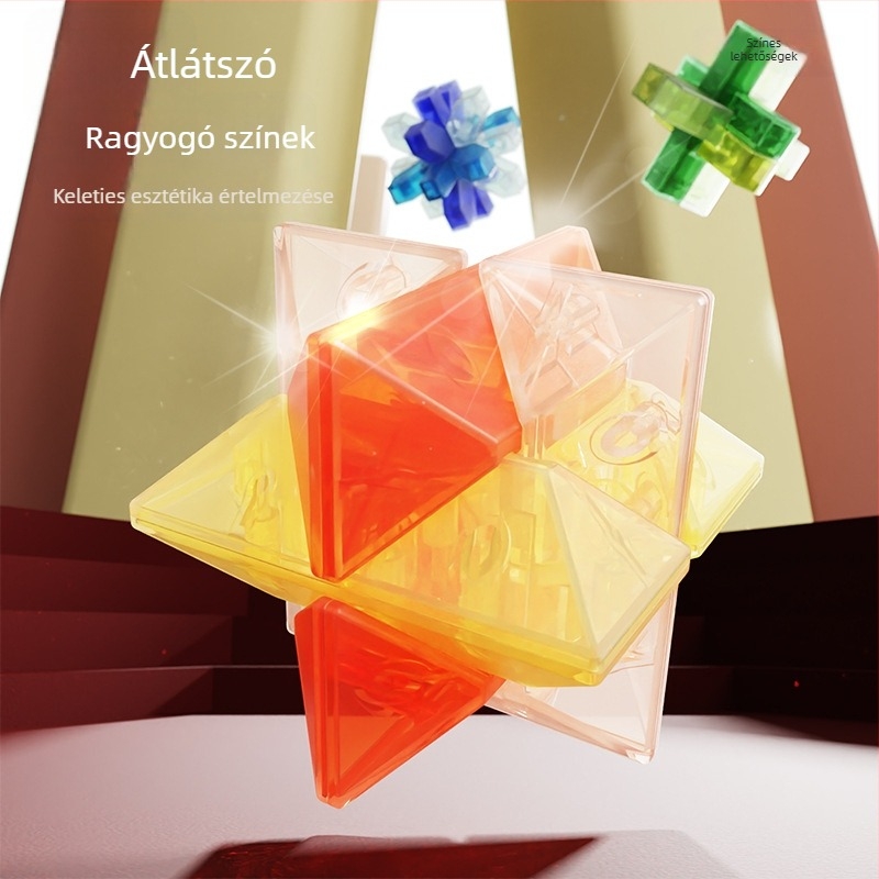 Sanrong Luban lock / Kongming lock puzzle, ABS anyag, türelem edzés és kognitív készségfejlesztés, színes dobozban csomagolva