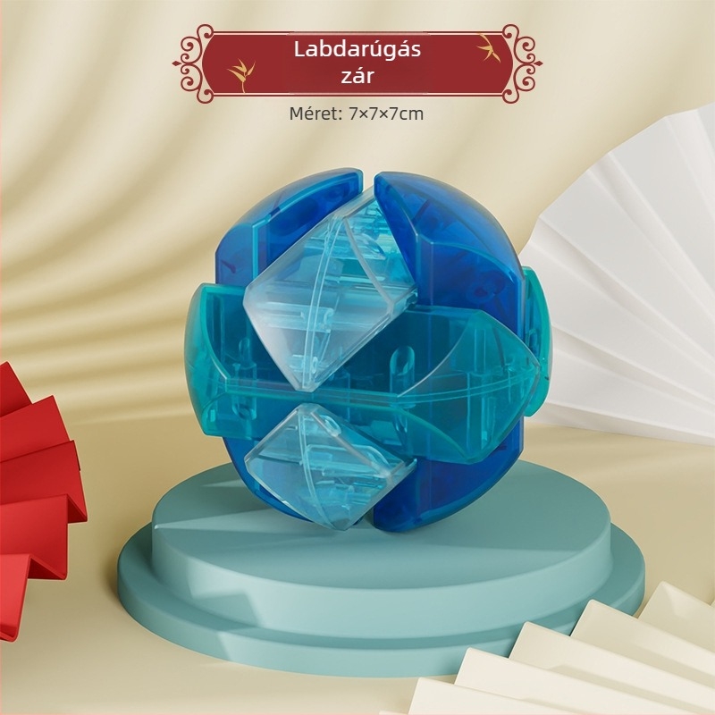 Sanrong Luban lock / Kongming lock puzzle, ABS anyag, türelem edzés és kognitív készségfejlesztés, színes dobozban csomagolva