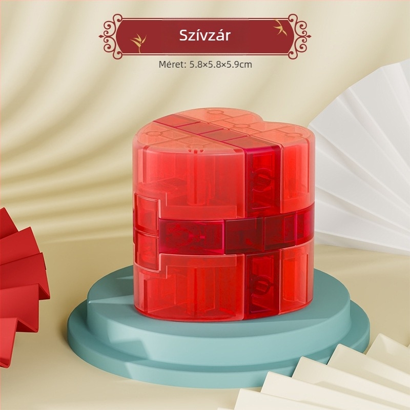 Sanrong Luban lock / Kongming lock puzzle, ABS anyag, türelem edzés és kognitív készségfejlesztés, színes dobozban csomagolva