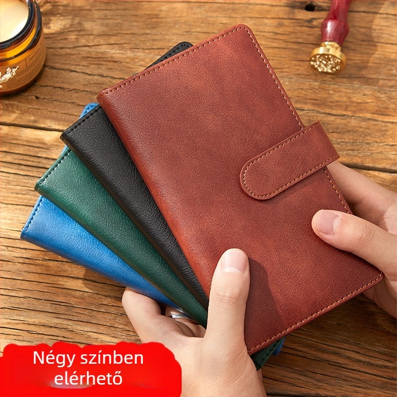 Zárható notesz műbőr borítóval, drótos kötés, Forest papír 80 g/m², 200–300 oldal, üzleti iroda stílus