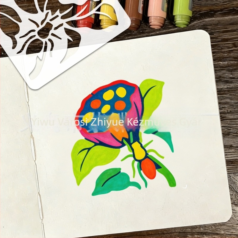 PET növényrajz sablon – kivágott sablon DIY permetezéshez, modell SJX-75, Yiwu Purple Butterfly Crafts Factory