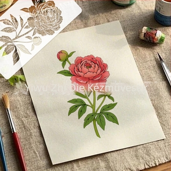 PET sablon virág- és levélmintával, üreges kivágás SJX-186 DIY spray festéshez és graffitihoz