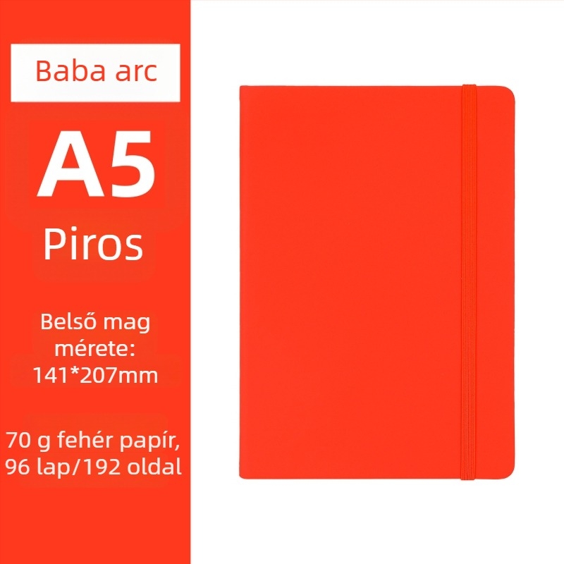 Notesz egyedi logóval és elasztikus laptop-pánttal, varrott kötés, Dowling papír 70 g