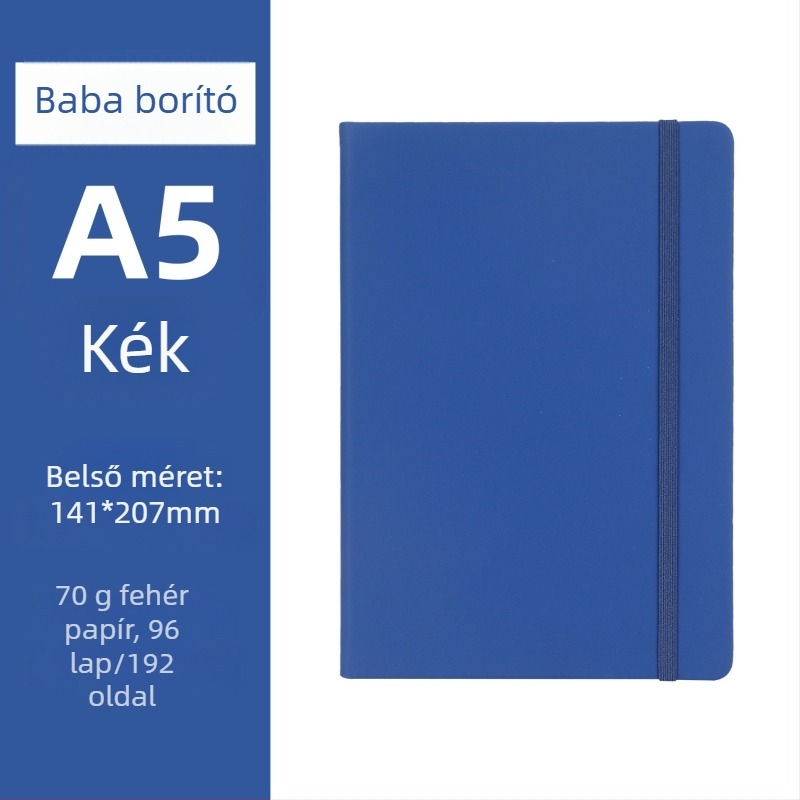 Notesz egyedi logóval és elasztikus laptop-pánttal, varrott kötés, Dowling papír 70 g
