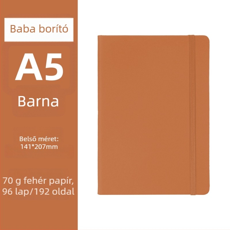 Notesz egyedi logóval és elasztikus laptop-pánttal, varrott kötés, Dowling papír 70 g