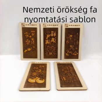 Fafaragott nyomtatóforma áldáskifejező karakterekhez – DIY dekoráció vörös borítékhoz, immateriális kulturális örökség, óvodai tevékenység