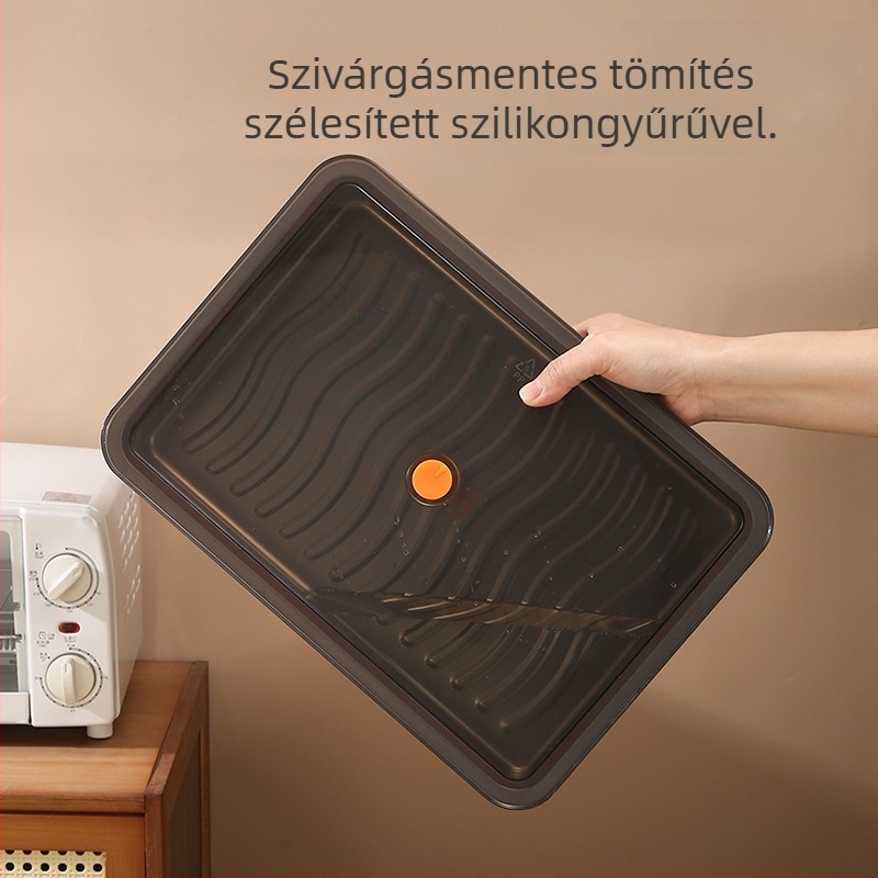 304 rozsdamentes acélból készült gombóc tároló doboz, konyhai élelmiszer-tároló, hosszú téglalap alakú tészta doboz