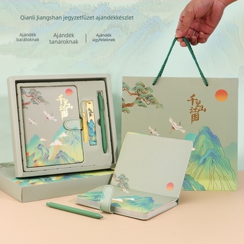 Kínai stílusú notesz PU borítóval, ragasztott kötés, Dowling papír 80 g, 50–100 oldal, kreatív üzleti napló