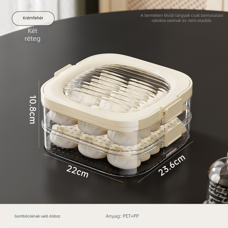 Dumpling tároló doboz — műanyag, hordozható, frissesség megőrzése, zárás, nordic stílus