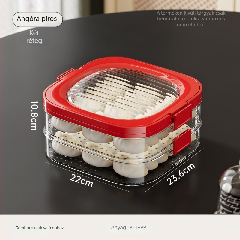 Dumpling tároló doboz — műanyag, hordozható, frissesség megőrzése, zárás, nordic stílus