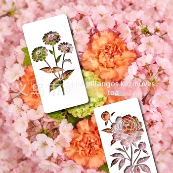 Virágos spray-festés sablon – PET, tartós üreges sablon, DIY festőeszköz (Márka: Yiwu Purple Butterfly Craft Factory, Modell: SJX-186)