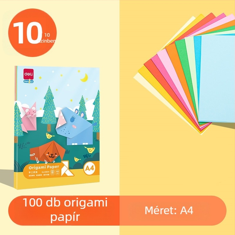 Origami papír — Többszínű kézzel készített lapok, Márka Deli, Modell 83633, Anyag: Papír, Típus: kézíráscímke, Oldalanként címkék: 100