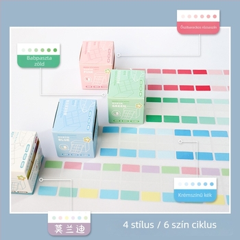 Ballard Öntapadós jegyzet-index címkék – téphetőek, vízállóak, fluoreszkáló marker, 120 darab címke/doboz