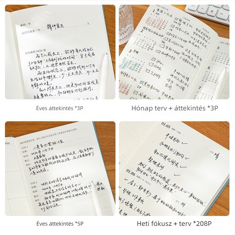 Qingheji notesz – Önfegyelem és időgazdálkodás napi tervező diákok számára, Dowling papír, 80gsm, 100–200 oldal