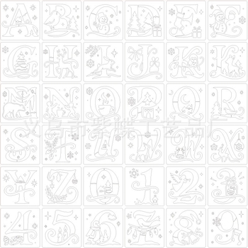 Alfabet üreges sablon DIY téli hangulatú spray-festéshez | PET | Kód SJX-78