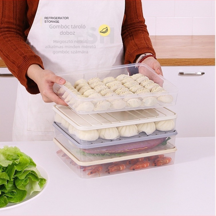 Changda PP fagyasztó tároló doboz, japán stílusú, dumplings és tészta számára, osztályozatlan kialakítás, frissesség megőrzése