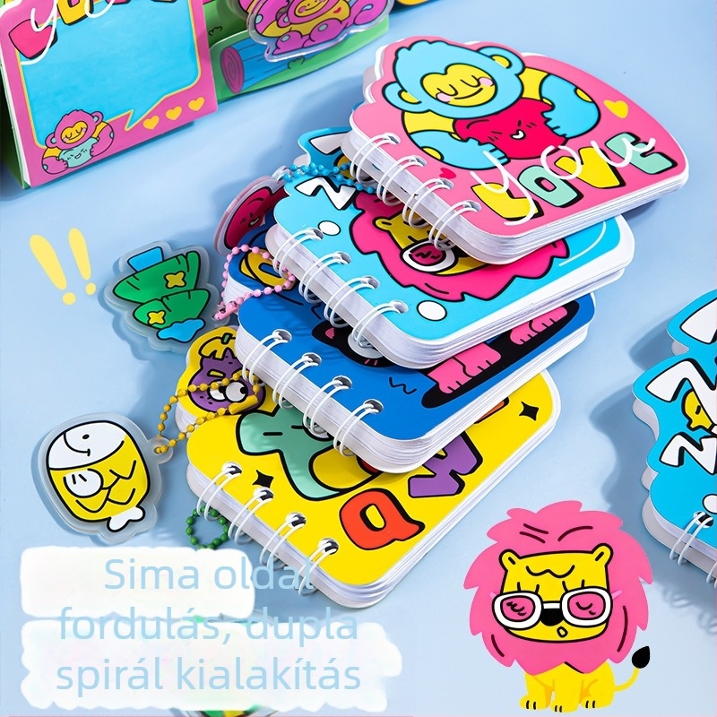 Diákoknak szánt spirálfüzet, Cartoon sorozat, Coil Book modell, Cold Moon márka, 80 oldal, ajándék édes medállal