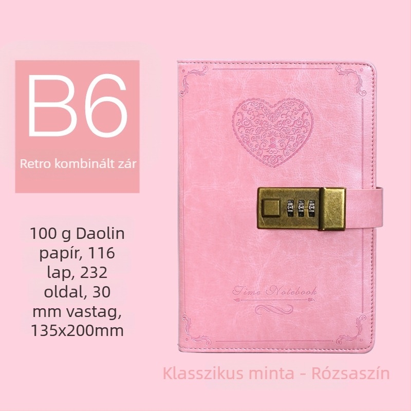 Jelszózáras napló - TANWEI, műbőr borító, zsinóros kötés, Forest papír, 120 oldal