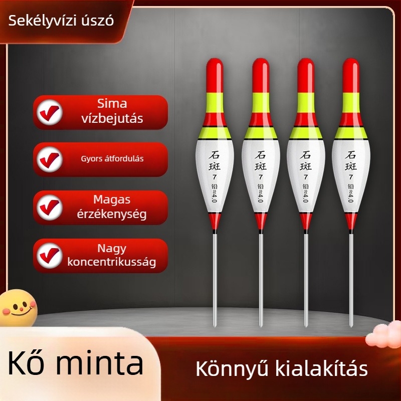 Rövid úszó horgászathoz, vastag farokkal, feltűnő kavicsos mintával, sekély vízhez, patakokhoz, barlangokhoz és jég alatti horgászathoz, magas érzékenység