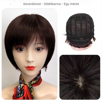 Rövid, egyenes hajú paróka, modell 8036, mechanikus felépítés, magas hőmérsékletű szálak, festhető és Permálható