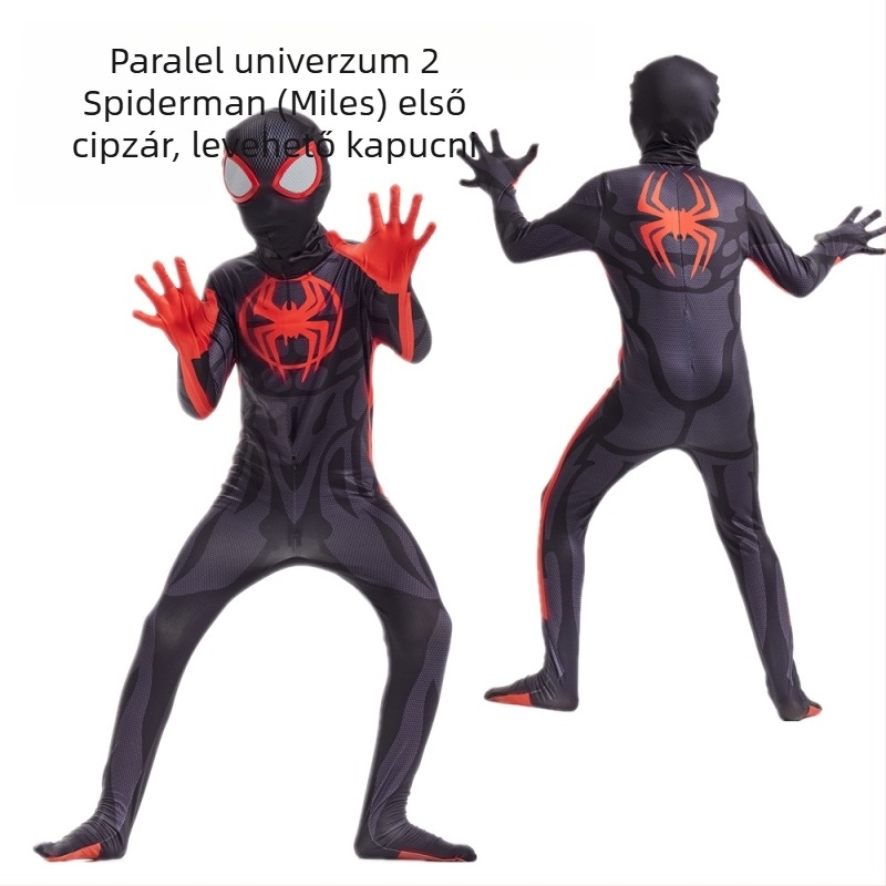 Spider-Man Miles Morales és Gwen inspirált overall Milk Silk anyagból, játék- és szerepjátékhoz, 17 év alattiak számára, 2022 tavasza.