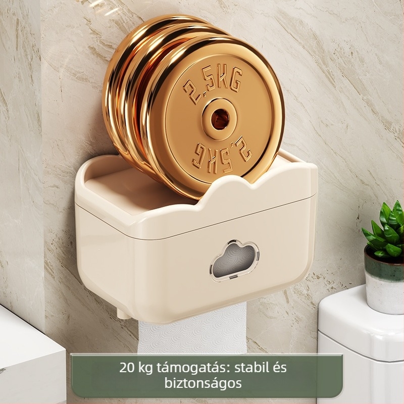 Falihoz szerelhető, vízálló toalettpapírtartó doboz, műanyagból, fürdőszobába és nappaliba