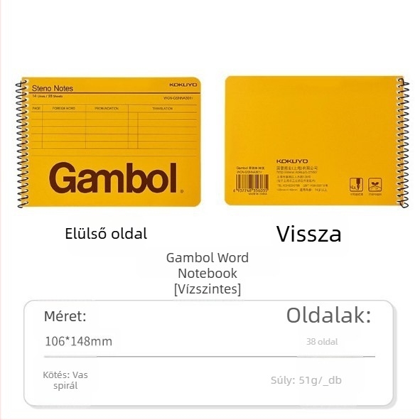 Kokuyo Gambol Spirálkötésű Angol Szótár Könyv Felvételi Vizsgára a Mesterképzésre