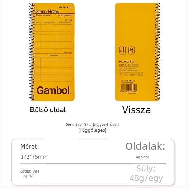 Kokuyo Gambol Spirálkötésű Angol Szótár Könyv Felvételi Vizsgára a Mesterképzésre