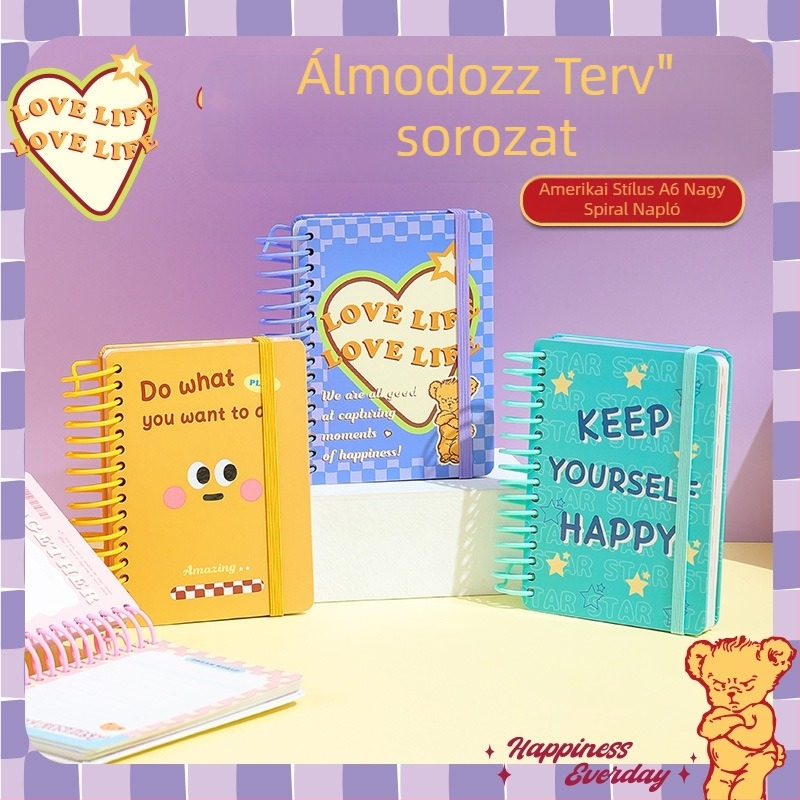 Spirálkötésű jegyzetfüzet, Dream plan sorozat, 120 oldal, 100 g/m² papír, testreszabás elérhető
