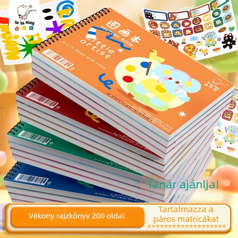 Spirálos rajzfüzet Cartoon Bear Kbx-2406, 50 oldal, 80 g/m² papír, Picture book sorozat
