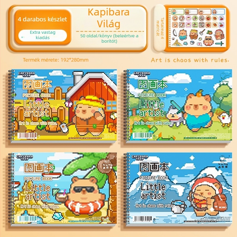 Spirálos rajzfüzet Cartoon Bear Kbx-2406, 50 oldal, 80 g/m² papír, Picture book sorozat
