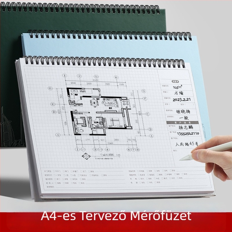Belsőépítészeti tervezéshez mérőfüzet — Wen Zhe, modell 20230330 • 80 oldal • Nevin Paper Weight: 120 • Testreszabás: Igen